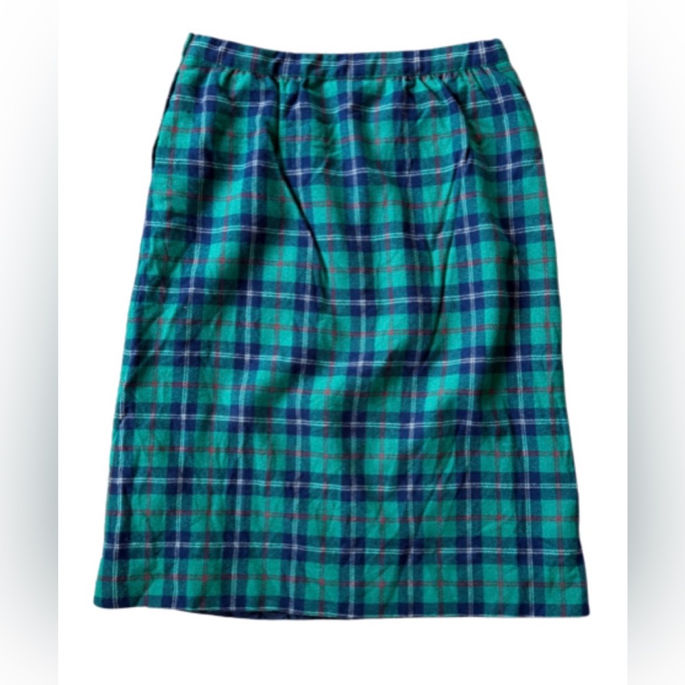 Pendleton Blue and Green Plaid Skirt - Picture 2 of 7